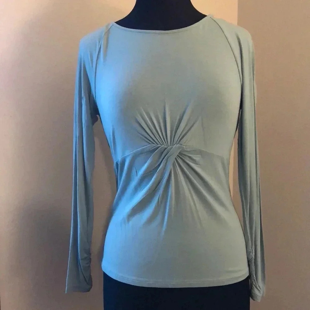 Etcetera Gathered Blue Longsleeve
